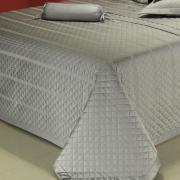 Kit: 1 Cobre-leito King + 2 porta-travesseiros Cetim 300 fios 100% Algodo - Marais Grafite - Dui Design