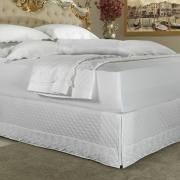 Saia para cama Box Matelassada com Bordado Inglês Solteiro - Marbella Branco - Dui Design