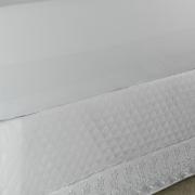 Saia para cama Box Matelassada com Bordado Inglês King - Marbella Branco - Dui Design