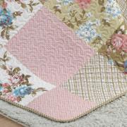 Kit: 1 Cobre-leito Queen Bouti de Microfibra Ultrasonic Estampada + 2 Porta-travesseiros - Margot Vintage - Dui Design