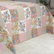 Kit: 1 Cobre-leito Queen Bouti de Microfibra Ultrasonic Estampada + 2 Porta-travesseiros - Margot Vintage - Dui Design