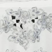 Toalha de Mesa com Bordado Richelieu Redonda 175cm - Margot Branco e Gelo - Dui Design