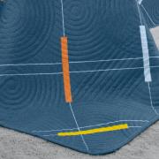 Kit: 1 Cobre-leito King Bouti de Microfibra Ultrasonic Estampada + 2 Porta-travesseiros - Marley Azul - Dui Design