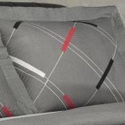 Kit: 1 Cobre-leito Solteiro Bouti de Microfibra Ultrasonic Estampada + 1 Porta-travesseiro - Marley Cinza - Dui Design