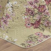 Kit: 1 Cobre-leito King Bouti de Microfibra Ultrasonic Estampada + 2 Porta-travesseiros - Marta Bege - Dui Design