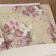 Kit: 1 Cobre-leito King Bouti de Microfibra Ultrasonic Estampada + 2 Porta-travesseiros - Marta Bege - Dui Design