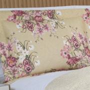 Kit: 1 Cobre-leito King Bouti de Microfibra Ultrasonic Estampada + 2 Porta-travesseiros - Marta Bege - Dui Design