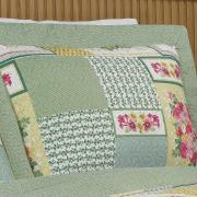Kit: 1 Cobre-leito Queen Bouti de Microfibra Ultrasonic Estampada + 2 Porta-travesseiros - Martina Verde - Dui Design
