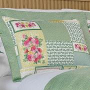 Kit: 1 Cobre-leito Queen Bouti de Microfibra Ultrasonic Estampada + 2 Porta-travesseiros - Martina Verde - Dui Design