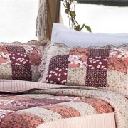 Kit: 1 Cobre-leito Queen PatchWork + 2 Porta-travesseiros - Martinez - Corttex