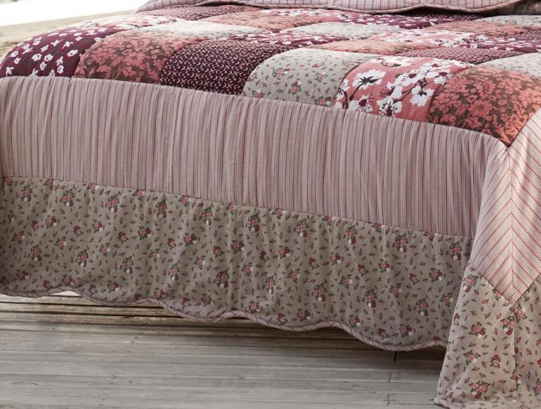Kit: 1 Cobre-leito Queen PatchWork + 2 Porta-travesseiros - Martinez - Corttex
