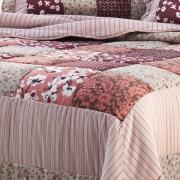 Kit: 1 Cobre-leito Queen PatchWork + 2 Porta-travesseiros - Martinez - Corttex
