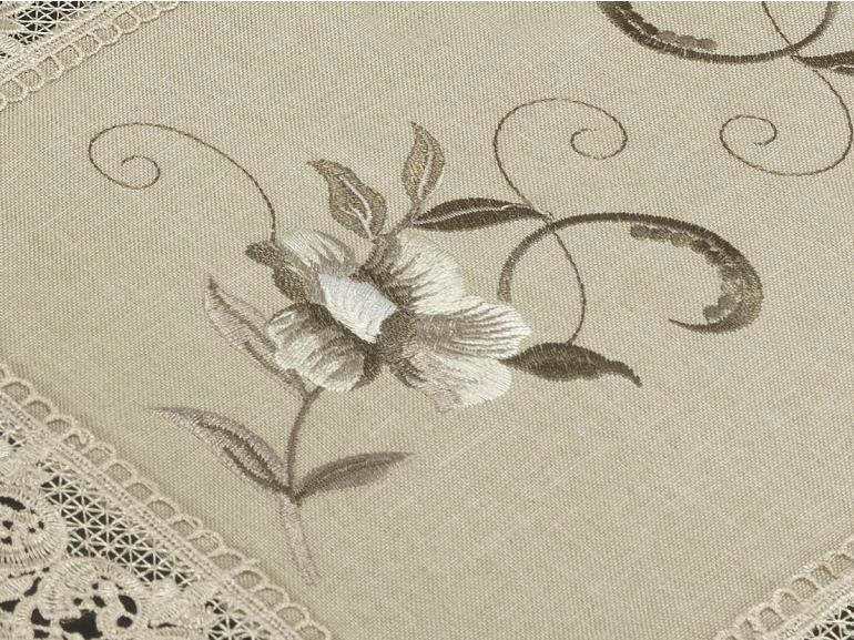 Jogo Americano 4 Lugares (4 peas) com Bordado Richelieu 35x50cm - Mary Bege - Dui Design