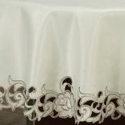 Toalha de Mesa  com Bordado Richelieu Redonda 175cm - Mary Natural Caqui - Dui Design