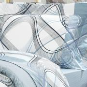 Edredom Solteiro Percal 200 fios - Math Azul - Dui Design