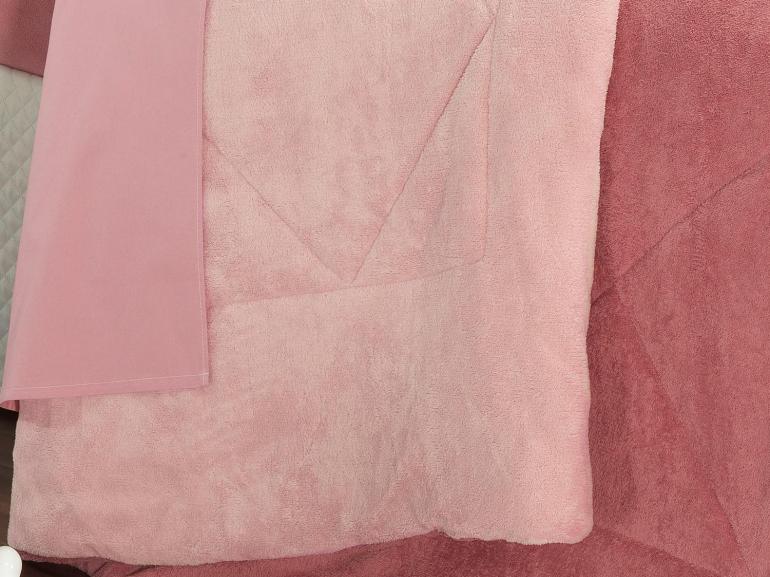 Edredom Casal Plush  - Maxy Rosa Velho e Nude - Dui Design