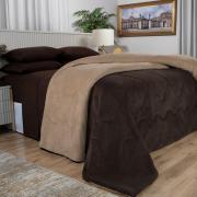 Edredom Solteiro Plush - Maxy Caf� e Bege - Dui Design