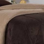 Edredom Solteiro Plush - Maxy Caf� e Bege - Dui Design