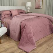 Edredom Queen Plush  - Maxy Rosa Velho e Rosa Claro - Dui Design