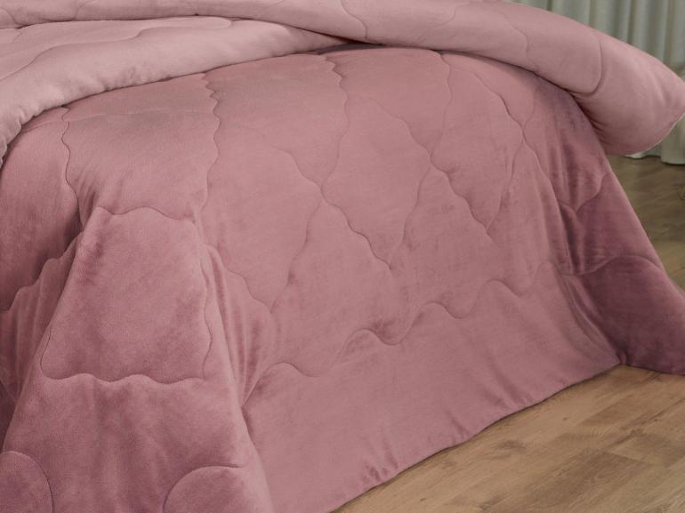 Edredom Queen Plush  - Maxy Rosa Velho e Rosa Claro - Dui Design
