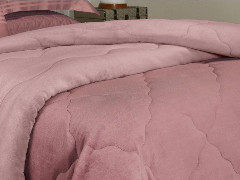 Edredom Queen Plush  - Maxy Rosa Velho e Rosa Claro - Dui Design