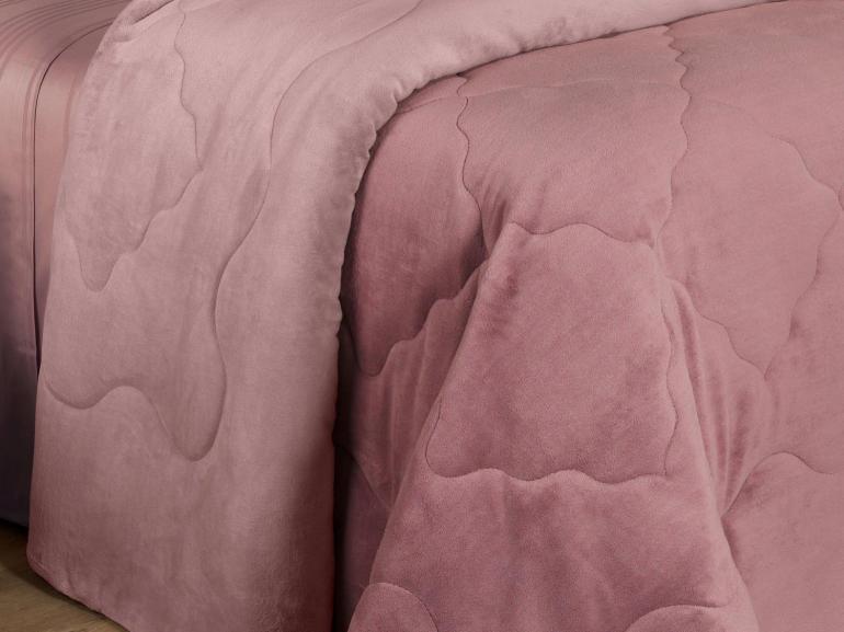 Edredom Queen Plush  - Maxy Rosa Velho e Rosa Claro - Dui Design