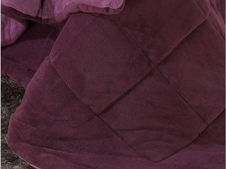 Edredom Plush Casal  - Maxy Aubergine Uva - Dui Design