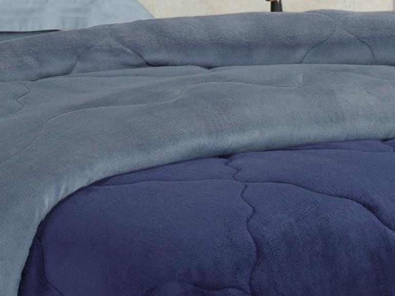 Edredom Casal Plush  - Maxy Marinho e Azul Stone - Dui Design