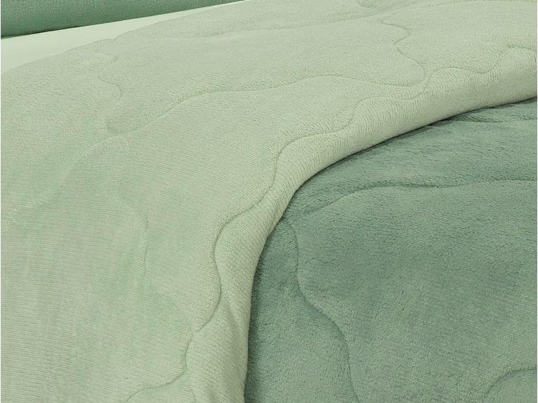 Edredom Queen Plush  - Maxy Verde Granite e Verde Cameo - Dui Design