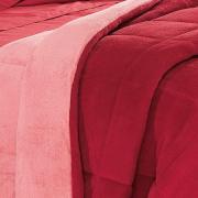 Edredom Plush Solteiro - Maxy Vermelho Coral - Dui Design
