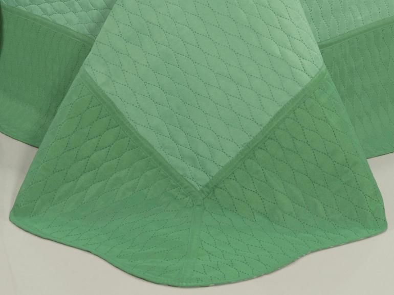 Kit: 1 Cobre-leito Casal Bouti de Microfibra Ultrasonic + 2 Porta-travesseiros - Mellini Verde - Dui Design