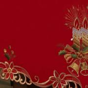 Toalha de Mesa Natal com Bordado Richelieu Retangular 8 Lugares 160x270cm - Melodia Vermelho - Dui Design