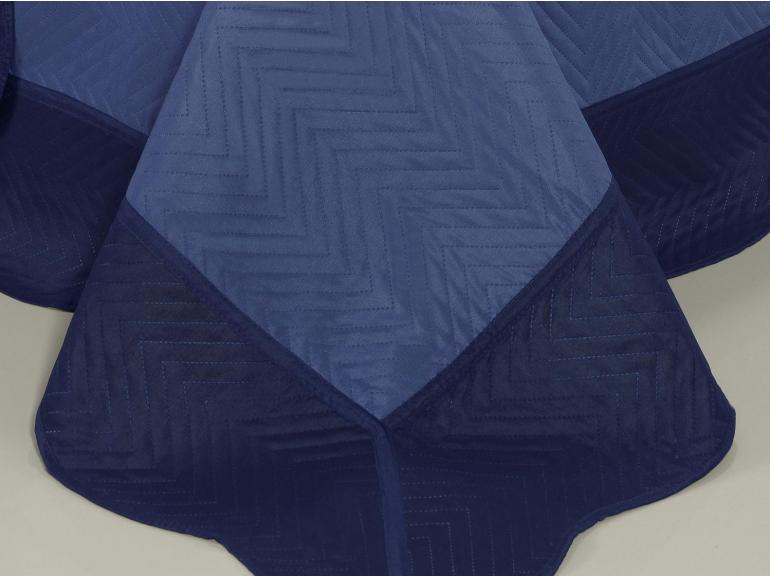 Kit: 1 Cobre-leito Solteiro Bouti de Microfibra Ultrasonic + 1 Porta-travesseiro - Meridian Azul Indigo - Dui Design