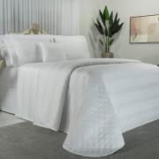 Kit: 1 Cobre-leito Casal + 2 porta-travesseiros Cetim 300 fios - Milano Branco - Dui Design