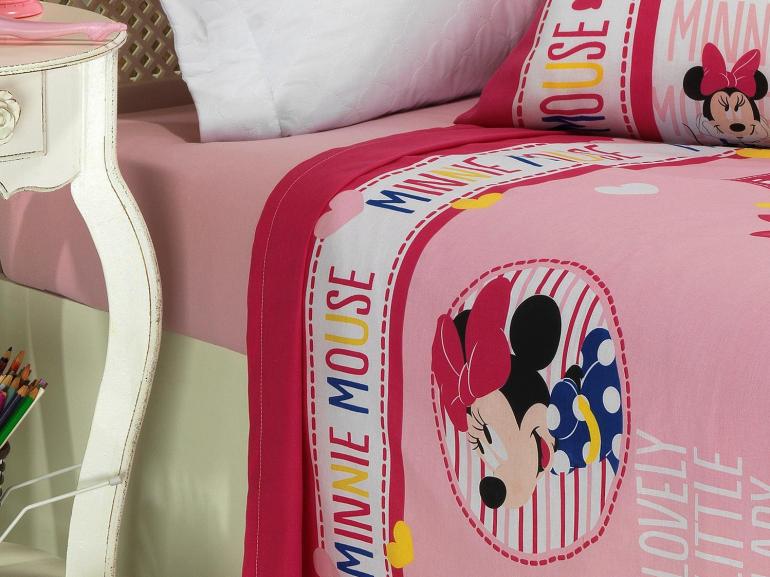Jogo de Cama Solteiro Kids 100% algodo - Minnie Lovely - Santista