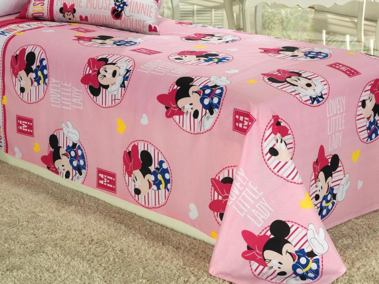Jogo de Cama Solteiro Kids 100% algodo - Minnie Lovely - Santista