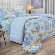 Jogo de Cama King 150 fios - Mister Cat Azul - Dui Design