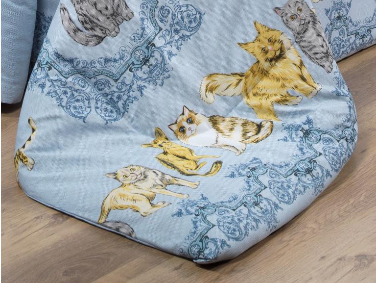 Jogo de Cama King 150 fios - Mister Cat Azul - Dui Design