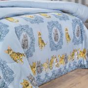 Jogo de Cama King 150 fios - Mister Cat Azul - Dui Design