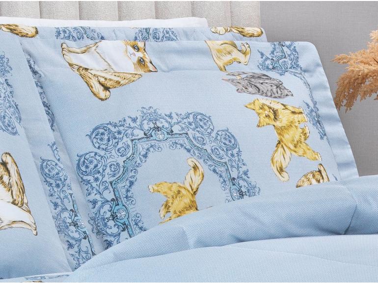 Jogo de Cama King 150 fios - Mister Cat Azul - Dui Design