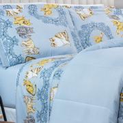 Jogo de Cama King 150 fios - Mister Cat Azul - Dui Design