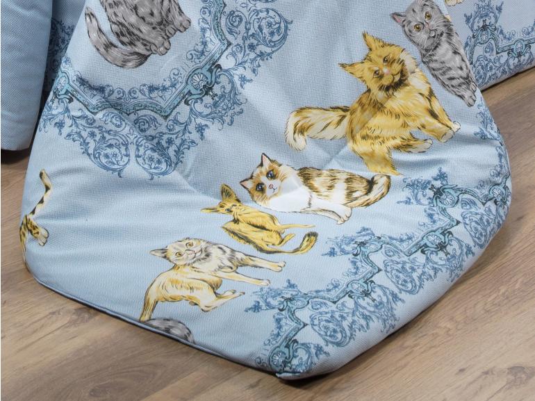 Edredom Casal 150 fios - Mister Cat Azul - Dui Design