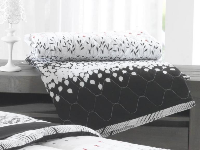 Kit: 1 Cobre-leito Casal + 2 Porta-travesseiros Casal Percal 180 fios 100% Algodo - Miuky Preto - Dui Design