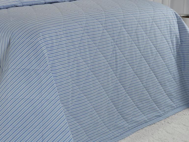 Kit: 1 Cobre-leito Queen + 2 Porta-travesseiros 150 fios - Linea Azul - Dui Design