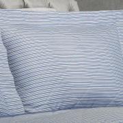 Kit: 1 Cobre-leito Solteiro + 1 Porta-travesseiro 150 fios - Linea Azul - Dui Design