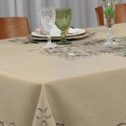 Toalha de Mesa com Bordado Richelieu Quadrada 8 Lugares 220x220cm - Monalisa Bege - Dui Design