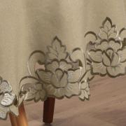 Toalha de Mesa com Bordado Richelieu Redonda 175cm - Monalisa Bege - Dui Design