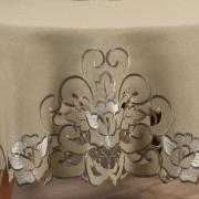 Toalha de Mesa com Bordado Richelieu Redonda 175cm - Monalisa Bege - Dui Design