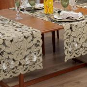 Trilho de Mesa com Bordado Richelieu 45x170cm Avulso - Monalisa Bege - Dui Design
