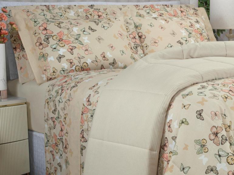 Enxoval King com Edredom 5 pe�as 150 fios - Monarca Vintage - Dui Design